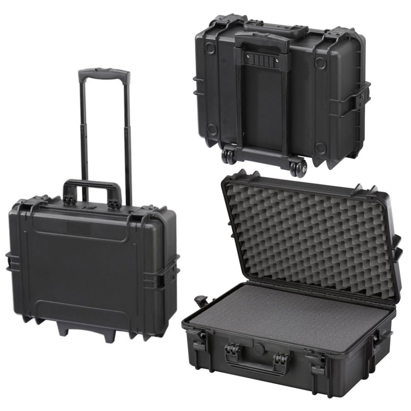 Waterproof Trolley Case Cubed Foam 505STR Black for Electronic Devices 66020013