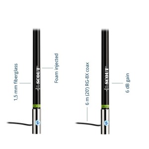 Scout KS-43 Black Edition Antenna VHF VTR 240cm 6dB Cavo RG-8X 6m 66501074-10%