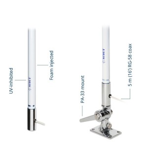 Scout KS-72 CB Fiberglass Antenna 240cm with RG-58 5m Cable N100266501077