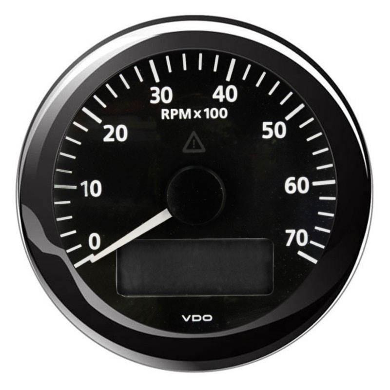 VDO ViewLine 7000 RPM Black Tachometer 12/24V 85mm OS2758004