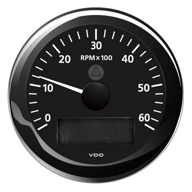 VDO ViewLine 6000 RPM Black Tachometer 12/24V 85mm OS2758003