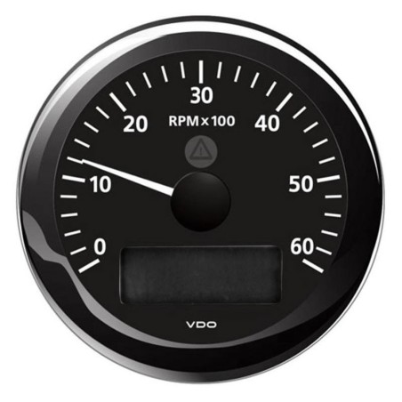 VDO ViewLine 6000 RPM Black Tachometer 12/24V 85mm OS2758003