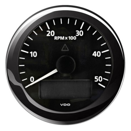 VDO ViewLine 5000 RPM Black Tachometer 12/24V 85mm OS2758002