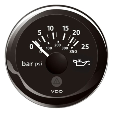 VDO Pressione Olio motore 25 bar 350psi 12/24V 52mm Nero ViewLine OS2759301-18%