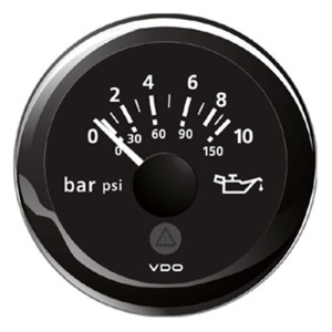 VDO Pressione Olio motore 10 bar 150psi 12/24V 52mm Nero ViewLine OS2759201-18%