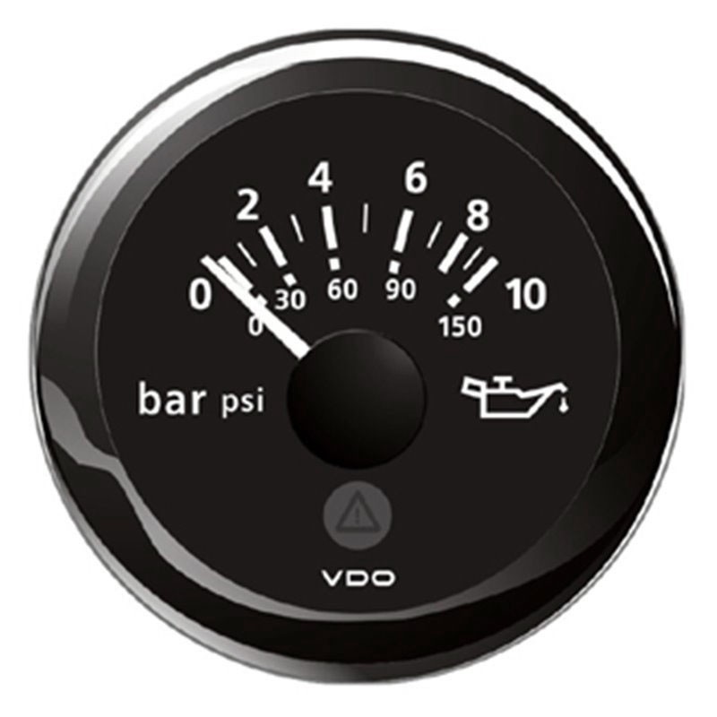 VDO Pressione Olio motore 10 bar 150psi 12/24V 52mm Nero ViewLine OS2759201-18%