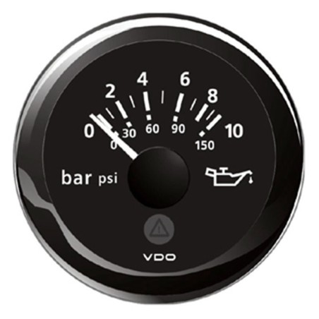 VDO Pressione Olio motore 10 bar 150psi 12/24V 52mm Nero ViewLine OS2759201-18%