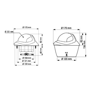 Bussola Olympic 115 Bianca Rosa piatta nera Lettura posteriore FNIP60996-10%