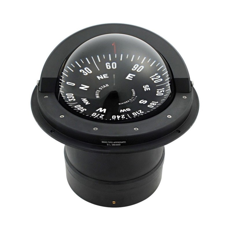 Riviera B6/W3 recess fit compass for sail boats Black dial Black body OS2500200