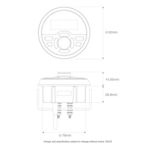 AQUATIC AV AQ-WR-5F Wired Remote Control 92mm IP65 for MP5 Stereo OS2954891