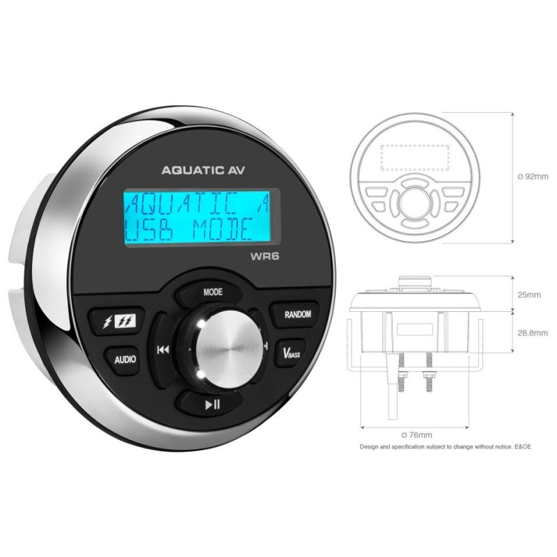 AQUATIC AV Stazione di controllo via cavo WR6 92mm IP65 per Bluecube OS2954882-28%