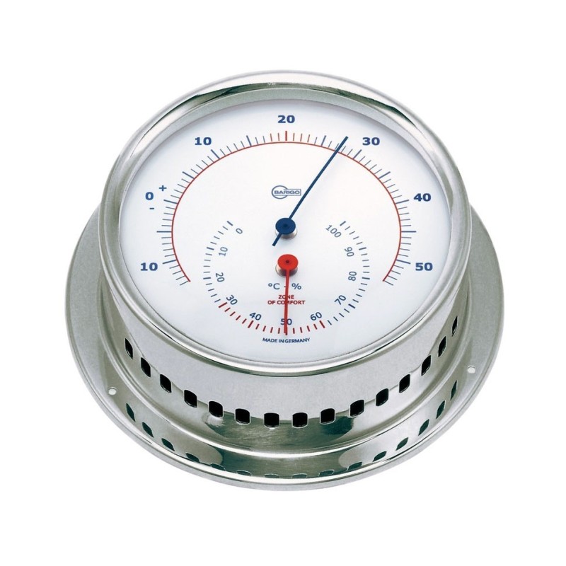 Barigo Sky Polished Stainless Steel Hygrometer Thermometer 110x32mm OS2898701