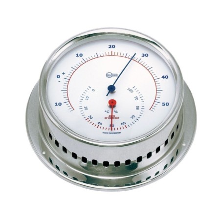 Barigo Sky Polished Stainless Steel Hygrometer Thermometer 110x32mm OS2898701