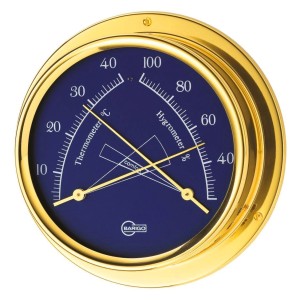 Barigo Regatta Igro/Termometro in ottone lucido 100x120mm Quadrante blu OS2836523-18%