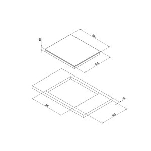 Piano Cottura Vetroceramica con 4 Piastre radianti 220V 580x510x41mm 8,5Kg MT1505855-30%