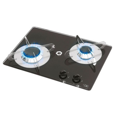 Piano di Cottura Chrystal PV1351 a Gas Vetro Temperato 2 Fuochi 380x280mm MT1506602-20%