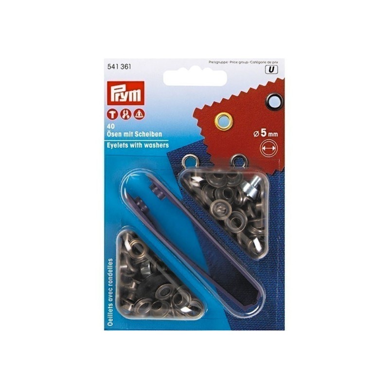 Nickel-plated brass eyelets 5.5mm 40 piece pack OS1037205