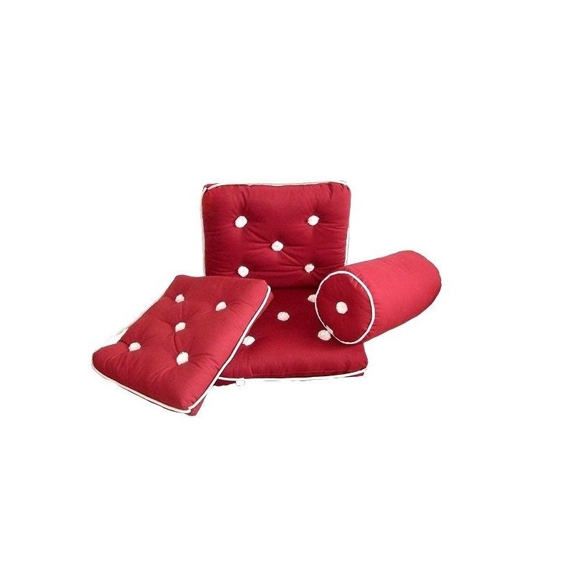 Waterproof Cotton Cushion with Backrest 430x750mm Burgundy OS2443023