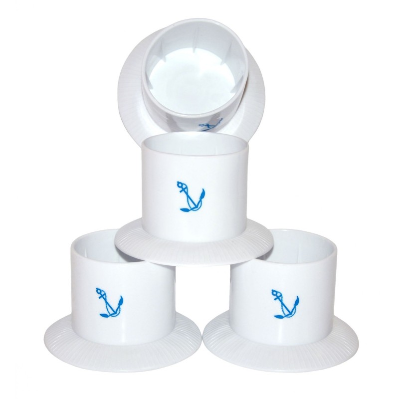 PVC suction type cup/glass holder 4 piece pack White OS4827010