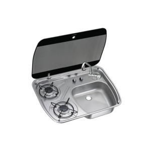 DOMETIC SMEV Piano cottura in inox 2 Fuochi Vasca Destra 600x445x146mm OS5080341-33%