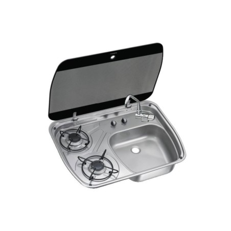 DOMETIC SMEV Piano cottura in inox 2 Fuochi Vasca Destra 600x445x146mm OS5080341-33%