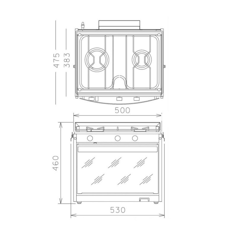 TECHIMPEX Marinertwo Kitchen with oven 2 Burners OS5037000