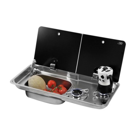Cooktop with lid 2 Burners Left sink 76,5x35,5cm OS5080507