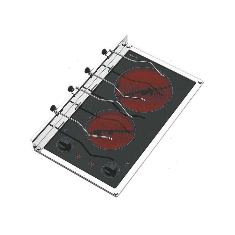 Techimpex Glassceramic electric hob unit 2 burners 220V 1200+1700W MT1505860