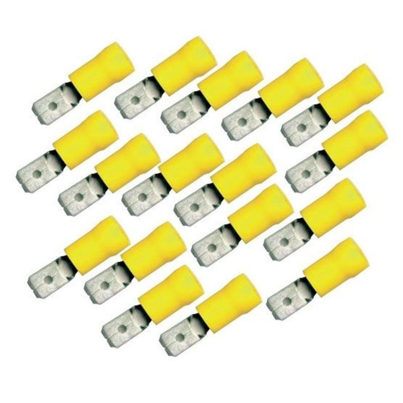 100PZ Faston maschio giallo 6,35x0,8mm Cavo 4:6mmq GF-M 608 ML24527602-100-0%