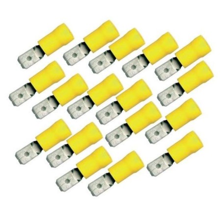 100PZ Faston maschio giallo 6,35x0,8mm Cavo 4:6mmq GF-M 608 ML24527602-100-0%