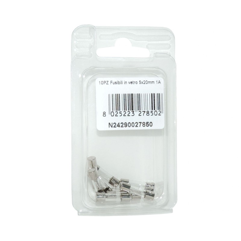 Kit 10 Fusibili in vetro 1A 5x20mm per strumentazione N24290027850-0%