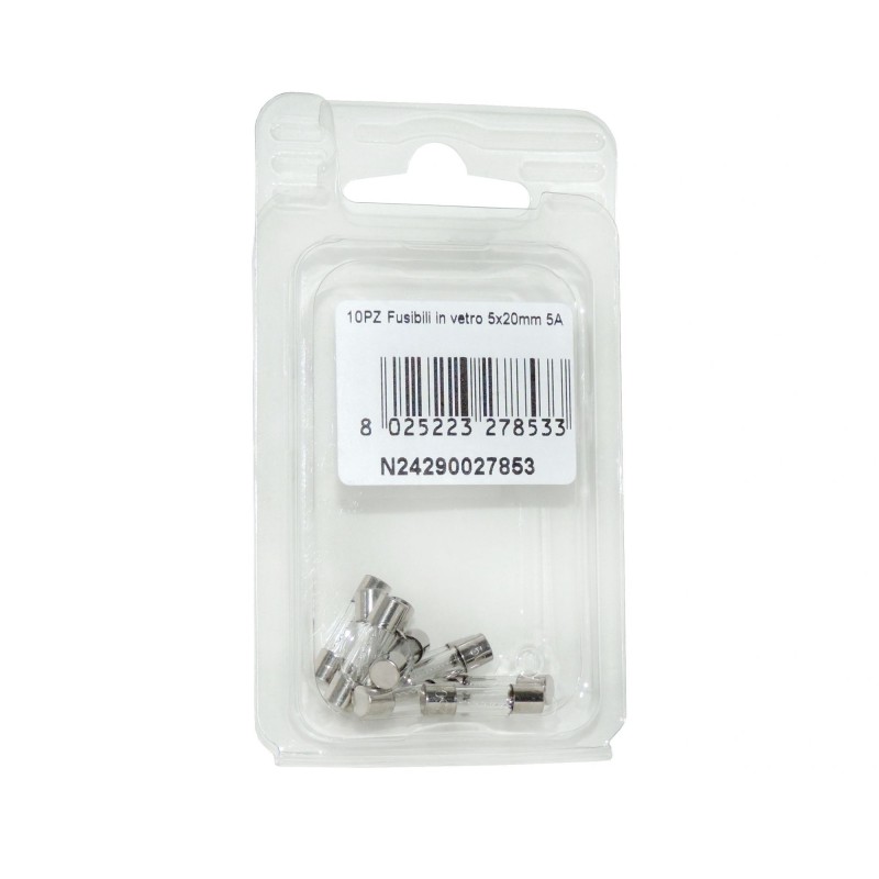 Set 10Pcs Glass fuses 5A 5x20mm for instruments N24290027853