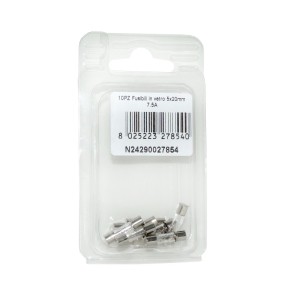 Kit 10 Fusibili in vetro 7.5A 5x20mm per strumentazione N24290027854-0%