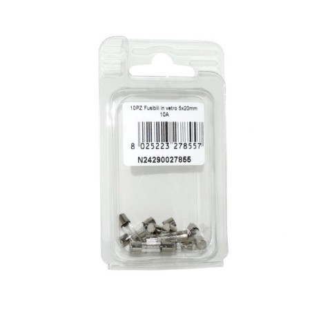 Kit 10 Fusibili in vetro 10A 5x20mm per strumentazione N24290027855-0%