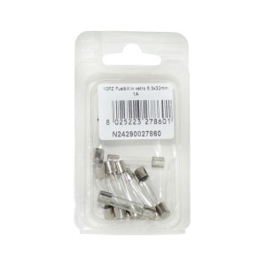Kit 10 Fusibili in vetro 1A 6.3x32mm per strumentazione N24290027860-0%