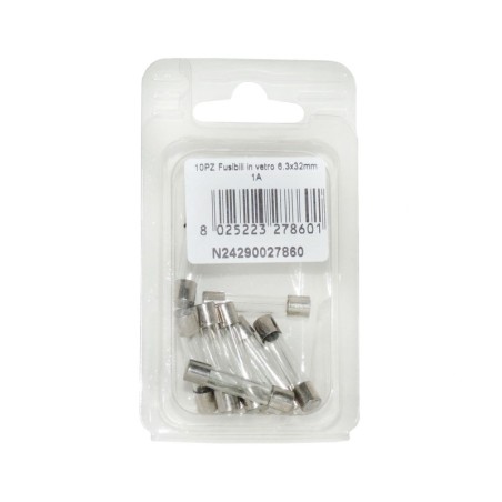 Kit 10 Fusibili in vetro 1A 6.3x32mm per strumentazione N24290027860-0%