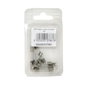 Kit 10 Fusibili in vetro 3A 6.3x32mm per strumentazione N24290027861-0%