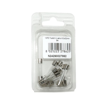Kit 10 Fusibili in vetro 5A 6.3x32mm per strumentazione N24290027862-0%