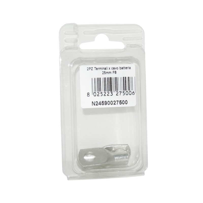 Kit 2 Terminali Cavo Batteria 25 mmq Foro 8 mm N24590027500-0%