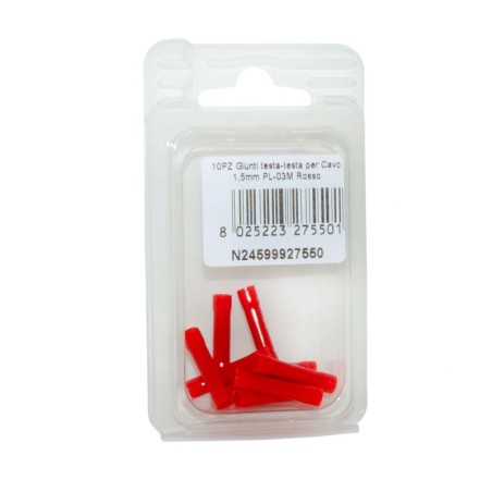 Giunto Testa-Testa Rosso per Cavo 1,5mm PL-03M 10PZ N24599927550-0%