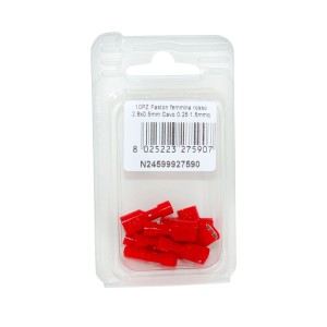 Faston Femmina Rosso Linguetta 2,8x0,5mm Cavo 0,25:1,5mmq 10PZ N24599927590-0%