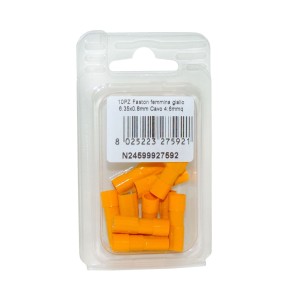 Faston Femmina Giallo Linguetta 6.35x0.8mm Cavo 4:6mmq 10PZ N24599927592-0%