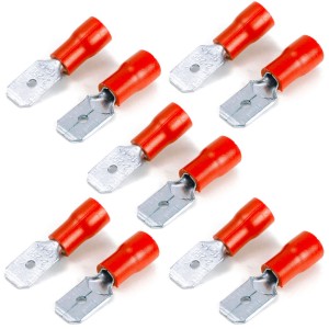 Faston Maschio Rosso Linguetta 6,35x0,8mm Cavo 0.25:1.5mmq 10PZ N24599927600-0%