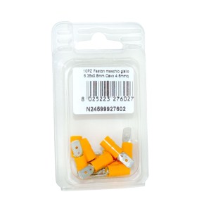 Faston Maschio Giallo Linguetta 6,35x0,8mm Cavo 4:6mmq 10PZ N24599927602-0%
