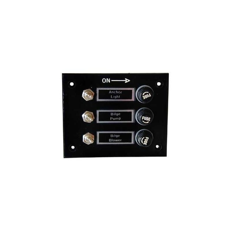 ABS Switch panel with 3x10A switches 3 Fuses 115x80mm N50423701122