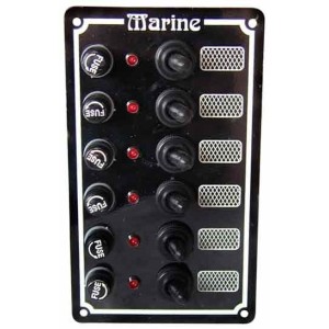 Pannello in alluminio 6x10A Interruttori 6 Fusibili 6LED 100xh170mm N50423727722-20%