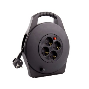 Electric Extension Spool with Cable Retractable 10m 3x1.5mm H05VV-F 4 Sockets N50523521100