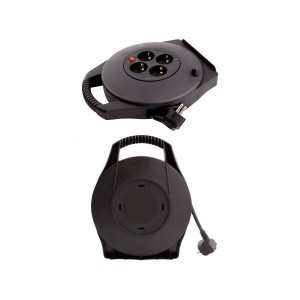 Electric Extension Spool with Cable Retractable 10m 3x1.5mm H05VV-F 4 Sockets N50523521100