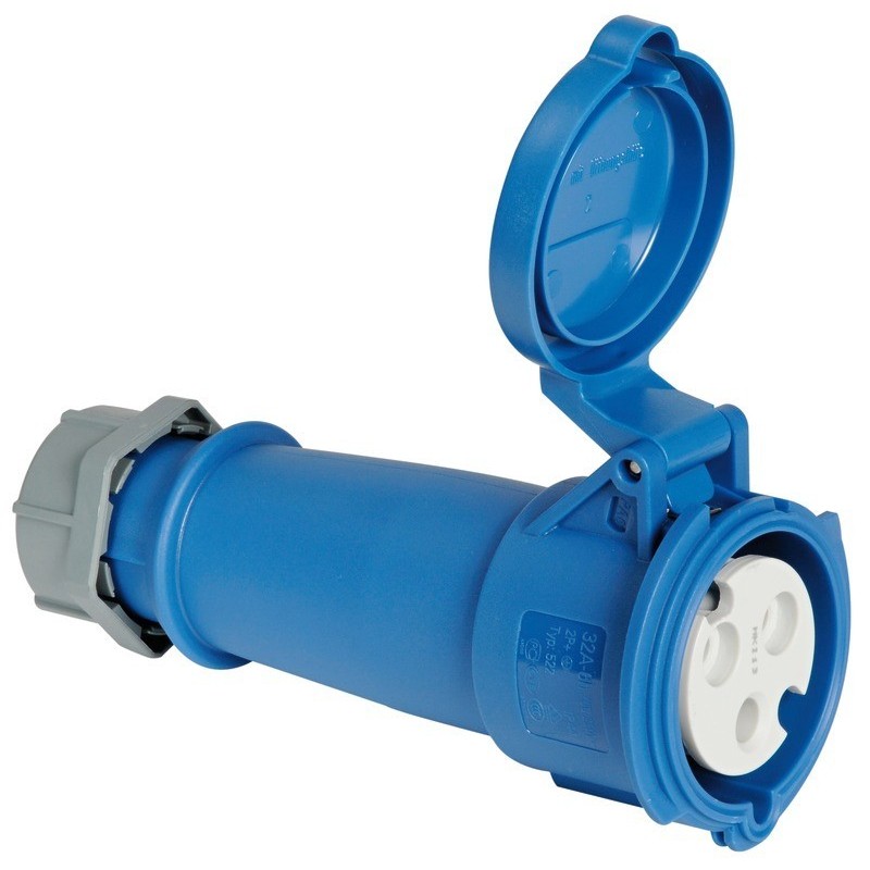 Spina tripolare femmina 32A CEE con coperchio IP44 N50523527231-18%