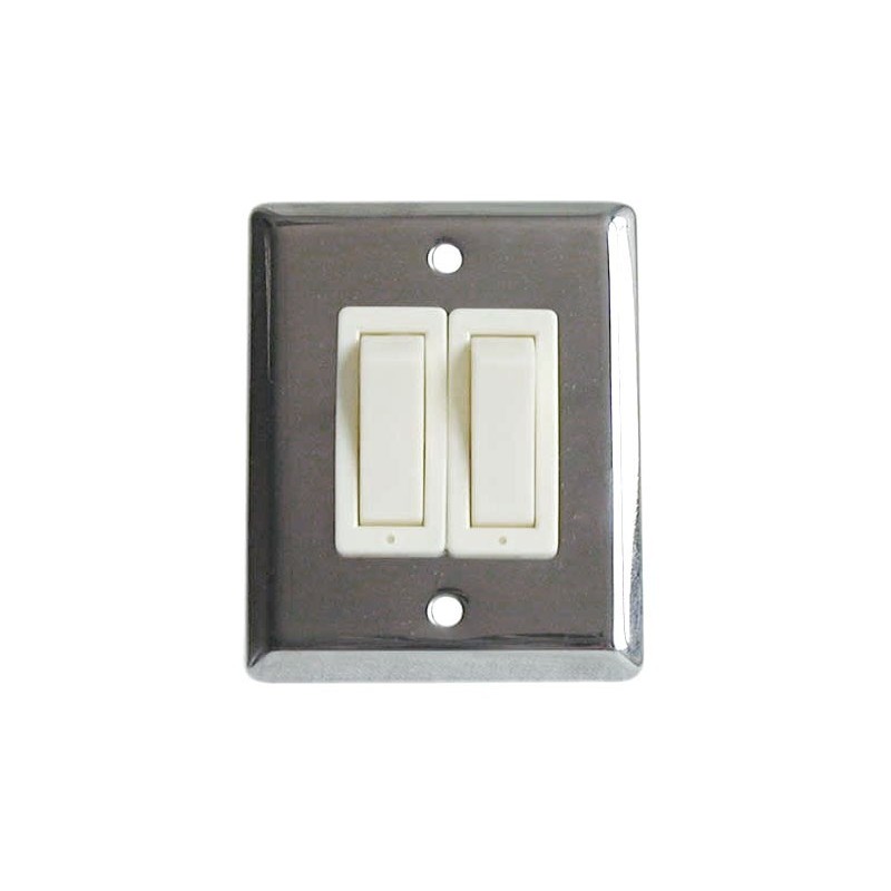 Pannello elettrico Inox 64x51mm con 2 interruttori N51323727163-5%